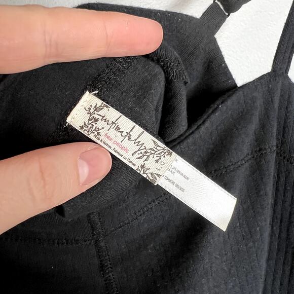 Free People Square Neck Black Tank Bodysuit LAST CALL - Picture 5 of 6